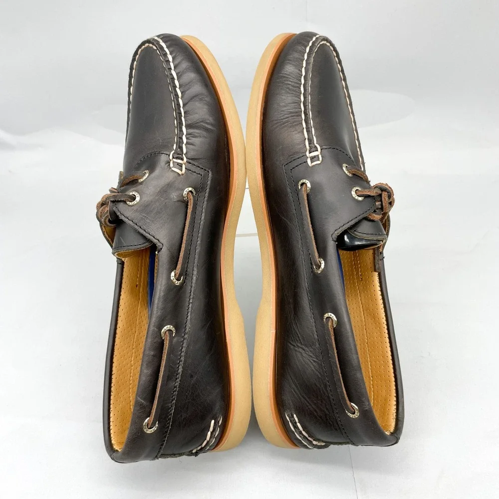 Sperry Gold Cup Authentic Original Boat Shoe Mens 12W Dark Brown Preppy Nautical